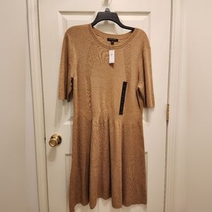 NWT Banana Republic knit tan women's dress. Size XL.